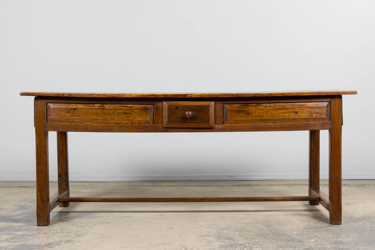 Early 19th Century French Provincial Farmhouse Mixed Wood Trestle Table