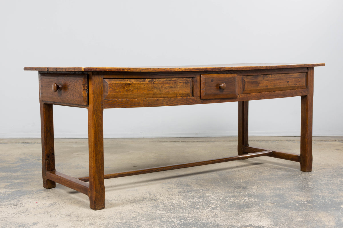 Early 19th Century French Provincial Farmhouse Mixed Wood Trestle Table