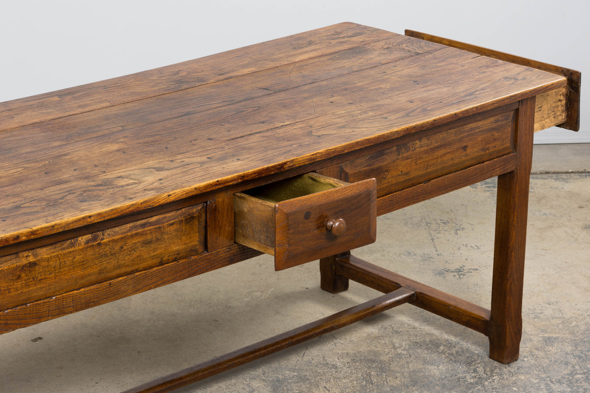 Early 19th Century French Provincial Farmhouse Mixed Wood Trestle Table