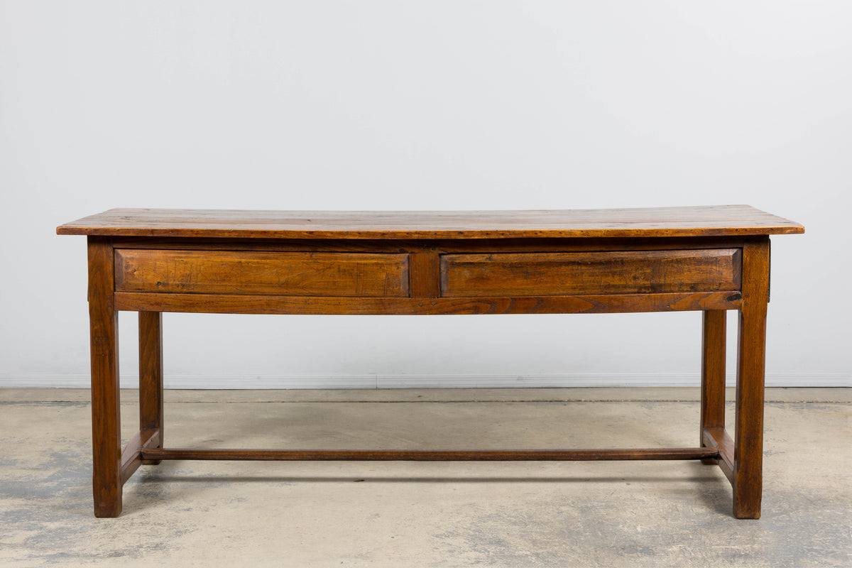 Early 19th Century French Provincial Farmhouse Mixed Wood Trestle Table