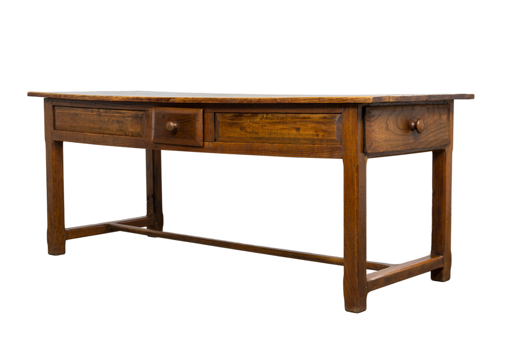 Early 19th Century French Provincial Farmhouse Mixed Wood Trestle Table