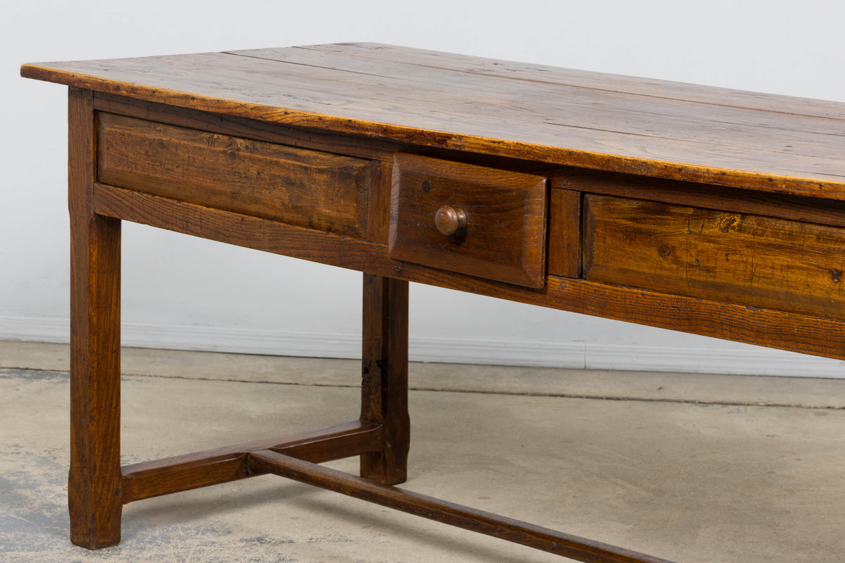 Early 19th Century French Provincial Farmhouse Mixed Wood Trestle Table
