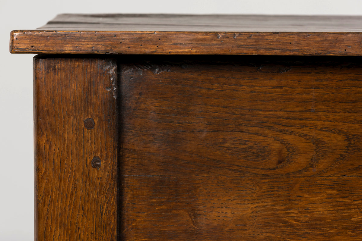 Early 19th Century Country French Provincial Oak Coffer Trunk