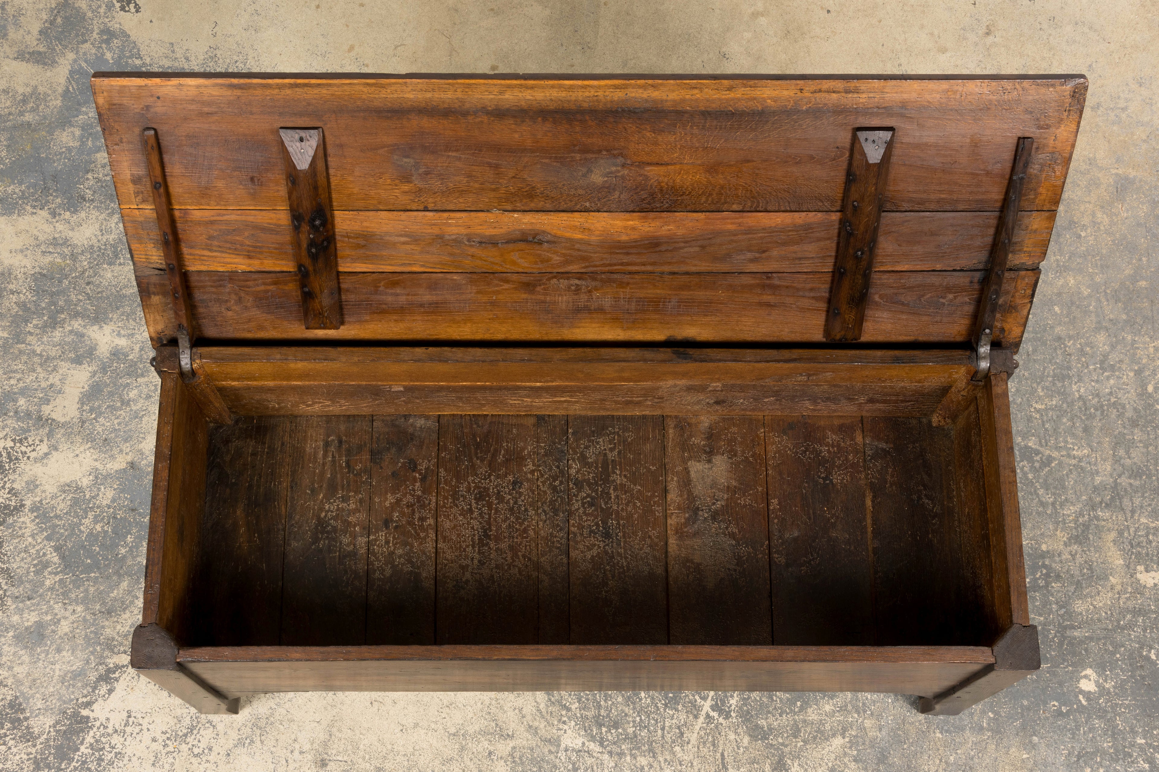 Early 19th Century Country French Provincial Oak Coffer Trunk