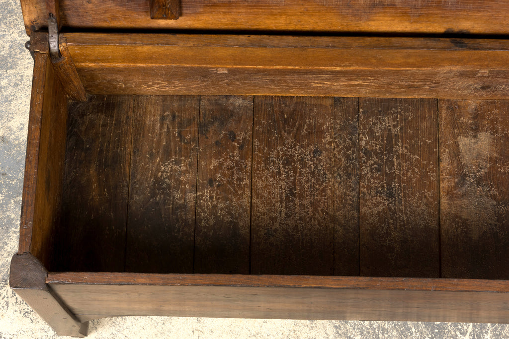 Early 19th Century Country French Provincial Oak Coffer Trunk
