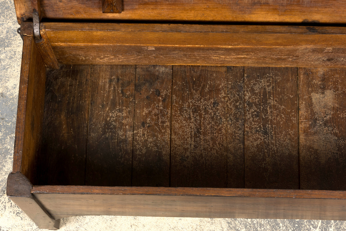 Early 19th Century Country French Provincial Oak Coffer Trunk
