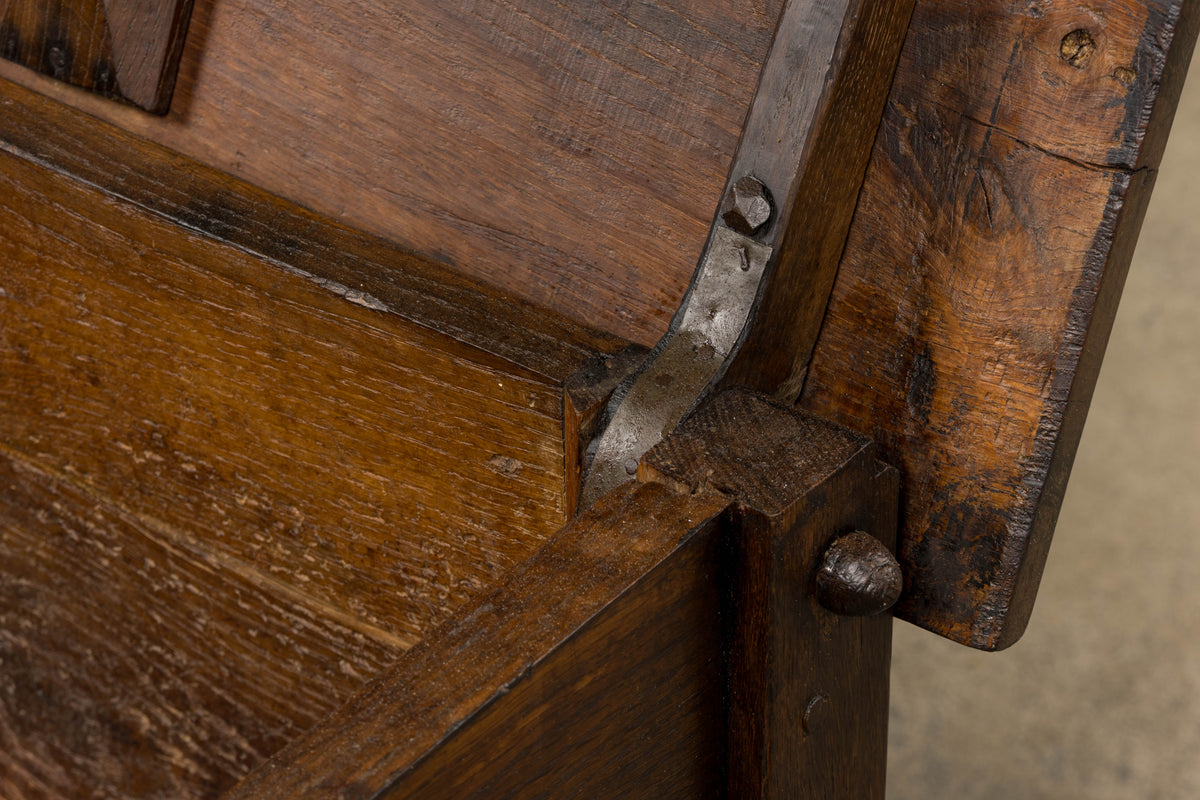 Early 19th Century Country French Provincial Oak Coffer Trunk
