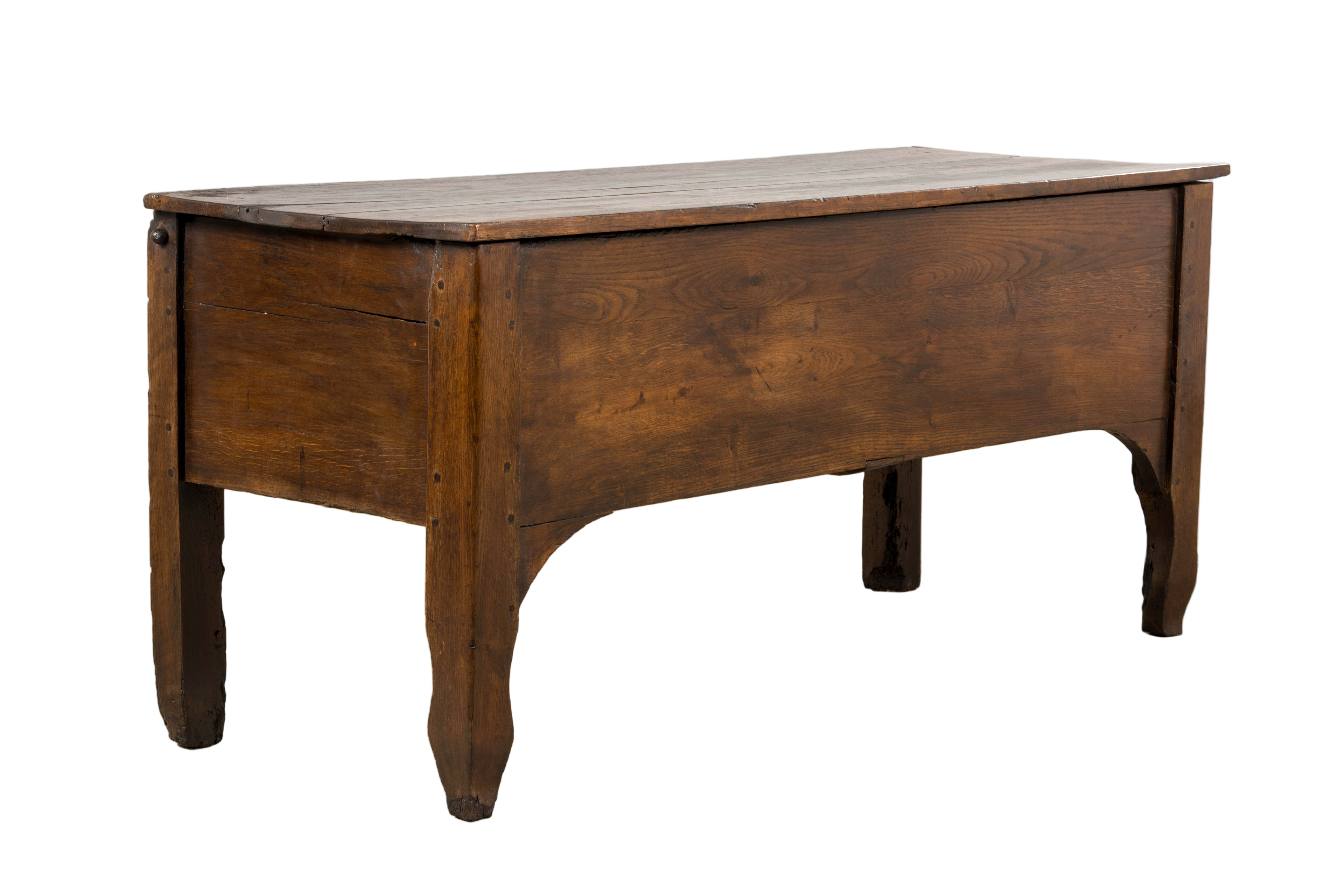 Early 19th Century Country French Provincial Oak Coffer Trunk