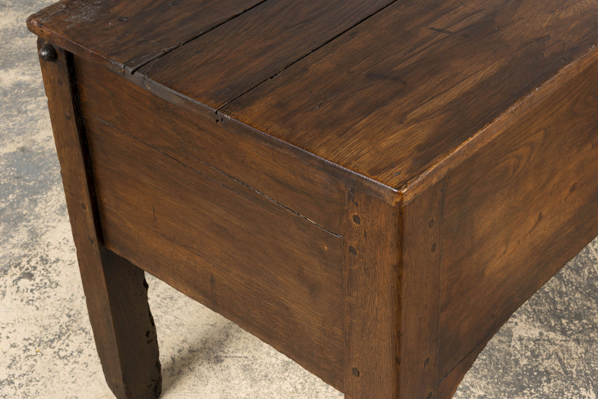 Early 19th Century Country French Provincial Oak Coffer Trunk