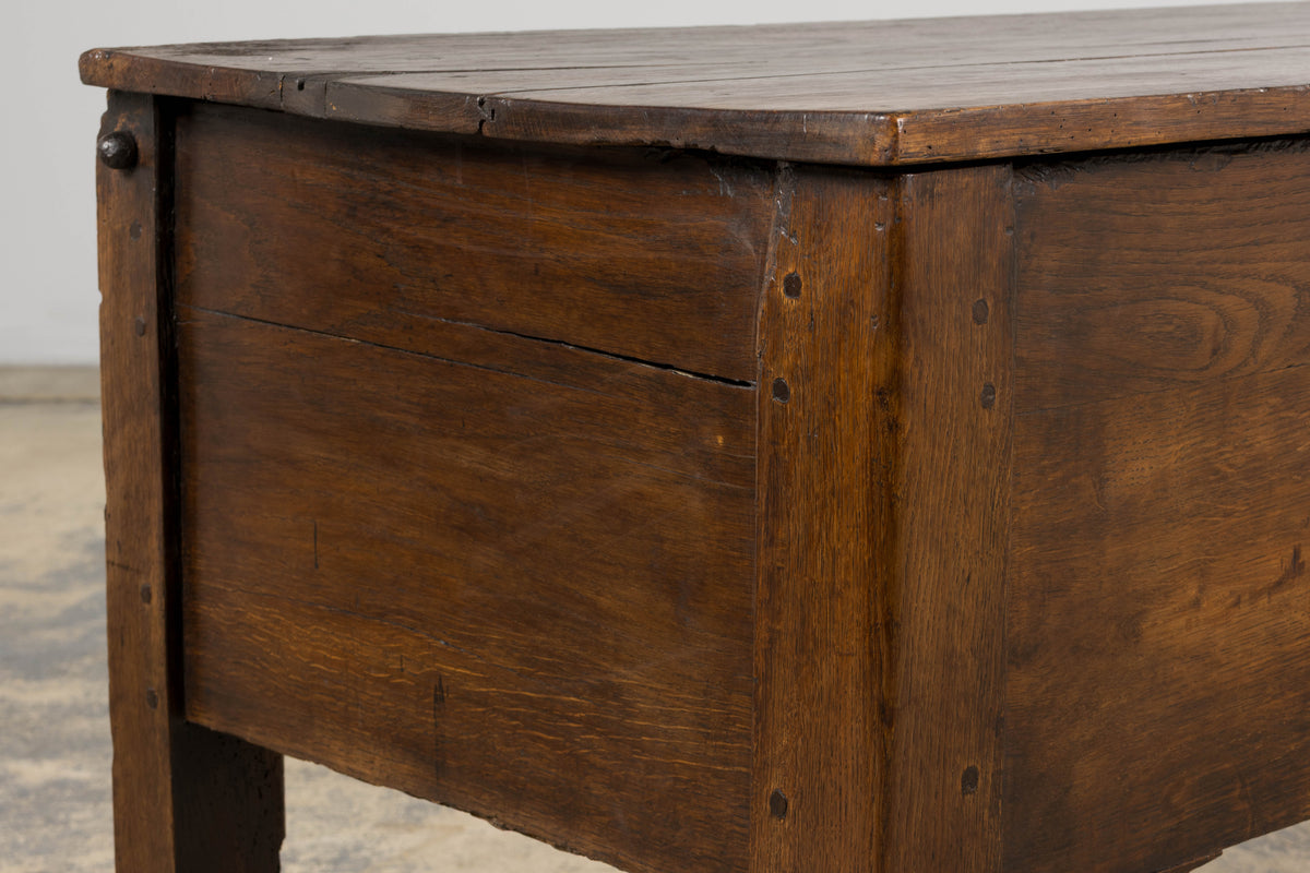 Early 19th Century Country French Provincial Oak Coffer Trunk
