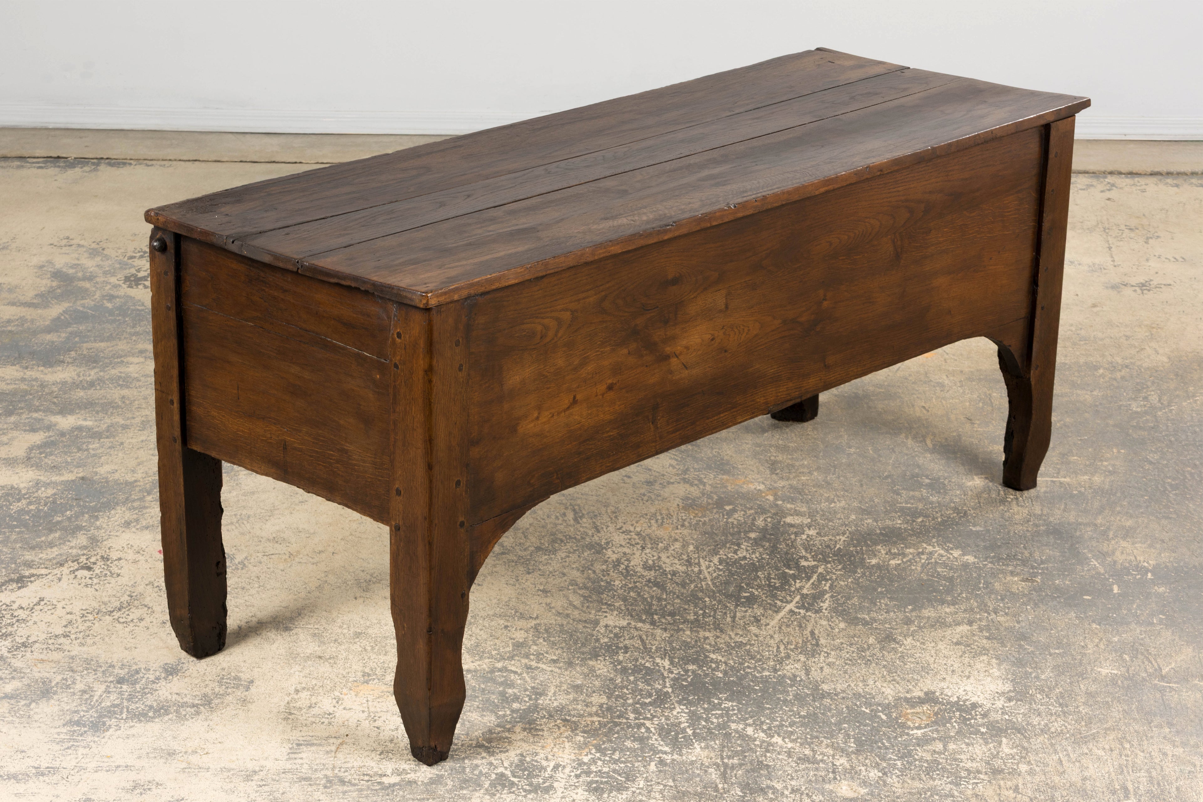 Early 19th Century Country French Provincial Oak Coffer Trunk