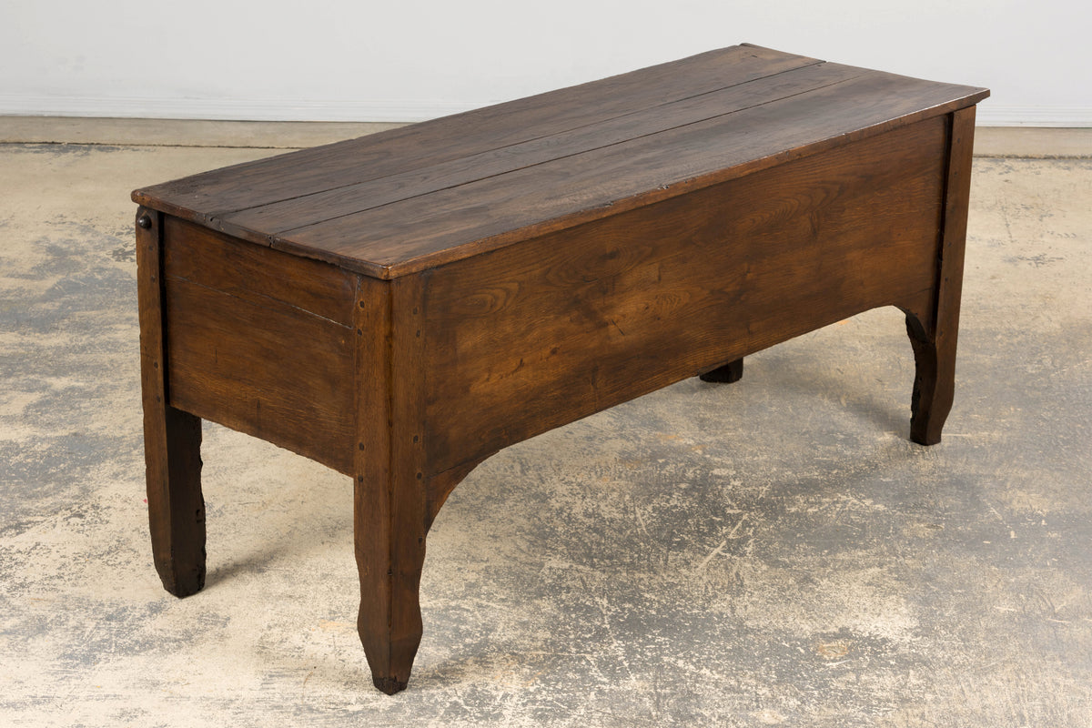 Early 19th Century Country French Provincial Oak Coffer Trunk