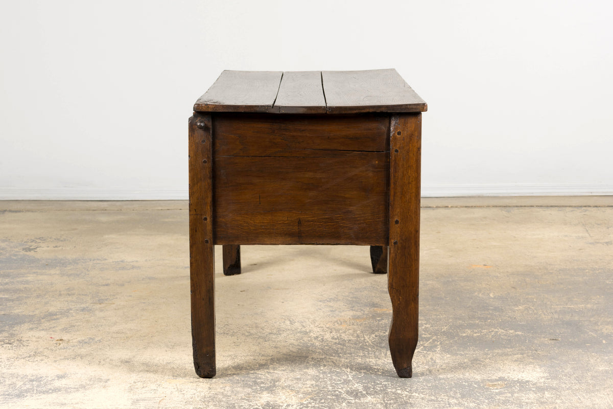 Early 19th Century Country French Provincial Oak Coffer Trunk