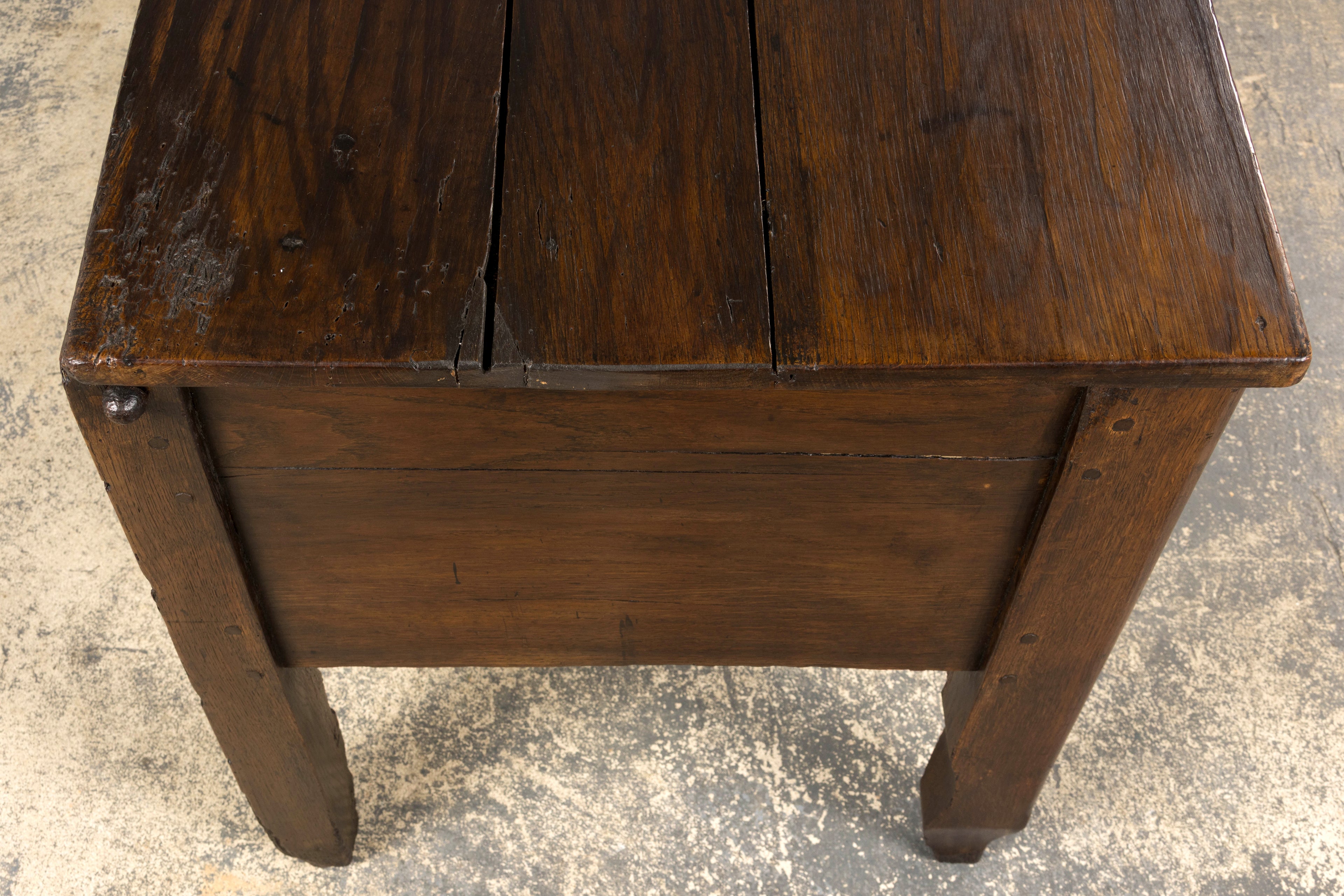 Early 19th Century Country French Provincial Oak Coffer Trunk