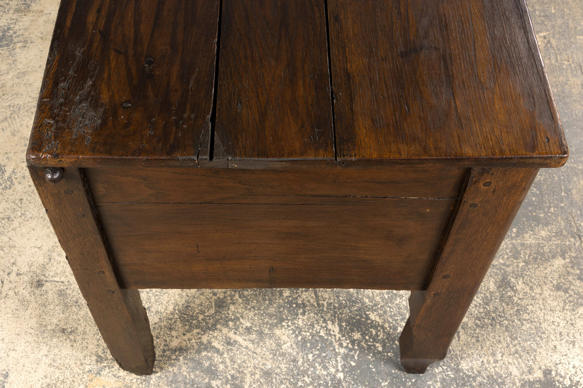 Early 19th Century Country French Provincial Oak Coffer Trunk
