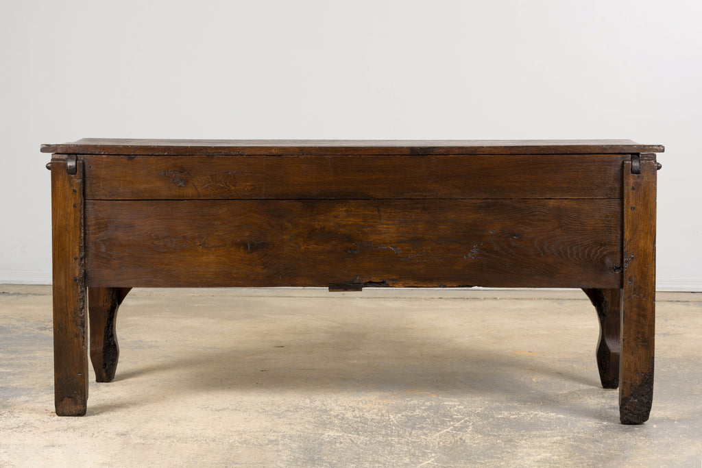 Early 19th Century Country French Provincial Oak Coffer Trunk