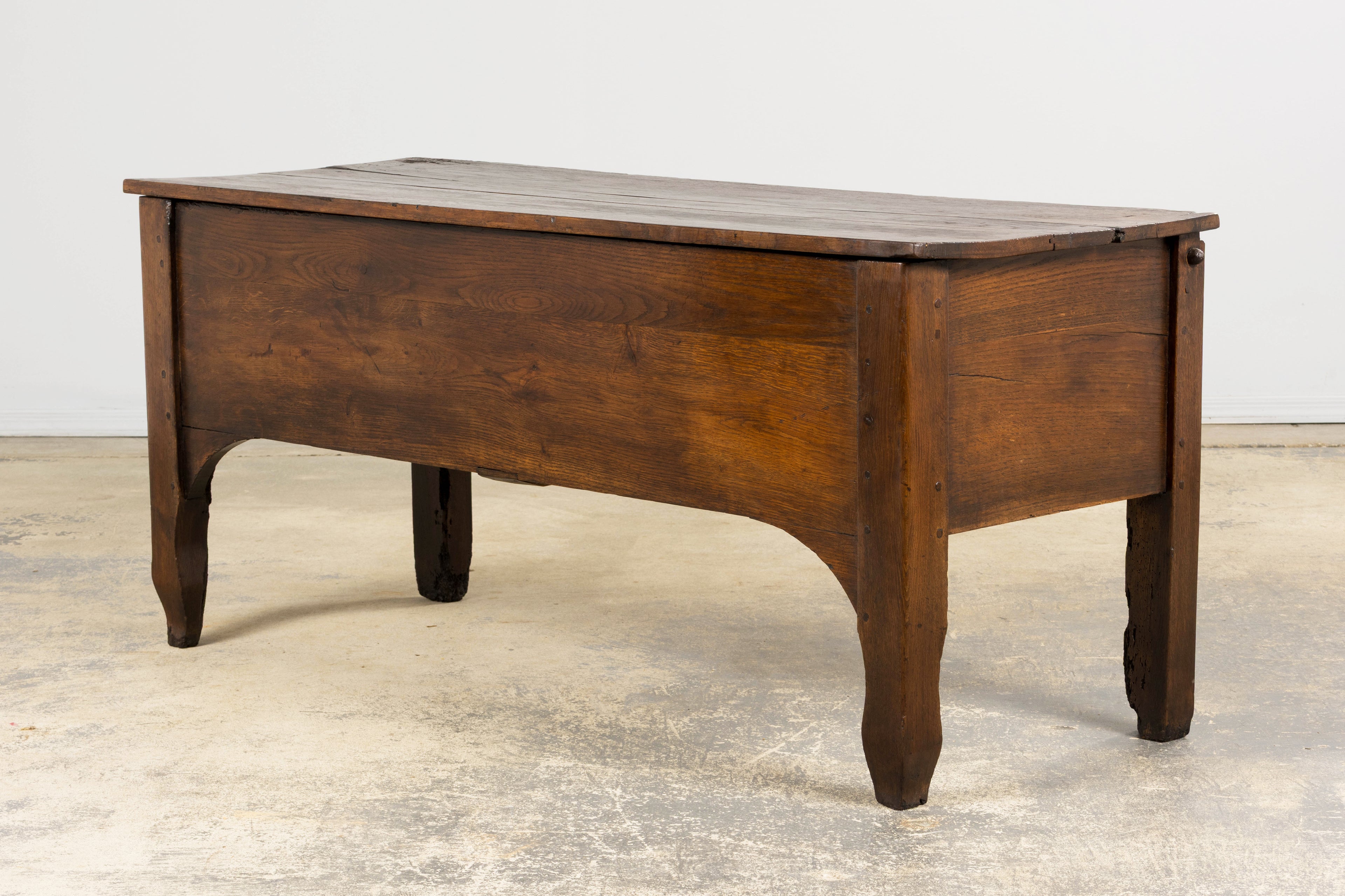 Early 19th Century Country French Provincial Oak Coffer Trunk