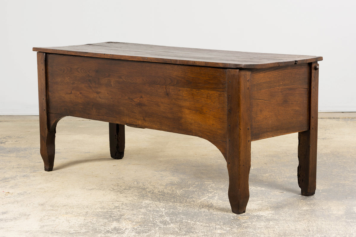 Early 19th Century Country French Provincial Oak Coffer Trunk