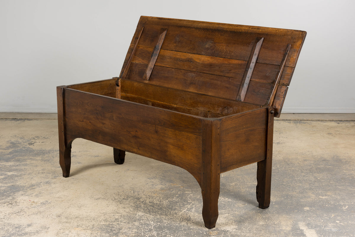 Early 19th Century Country French Provincial Oak Coffer Trunk