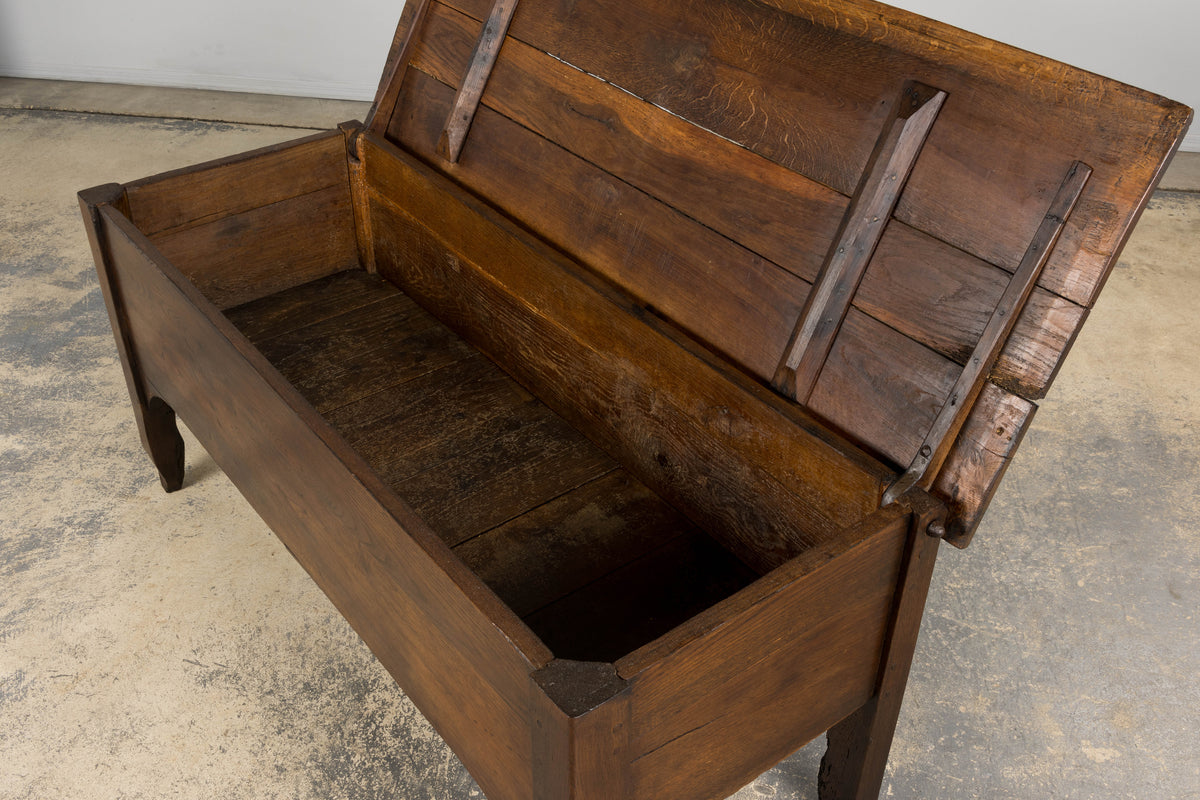 Early 19th Century Country French Provincial Oak Coffer Trunk