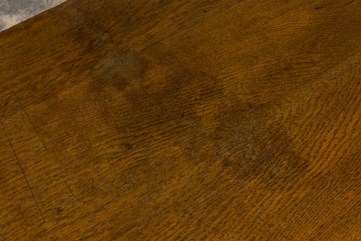 1940s Petite French Art Deco Oak Office Desk