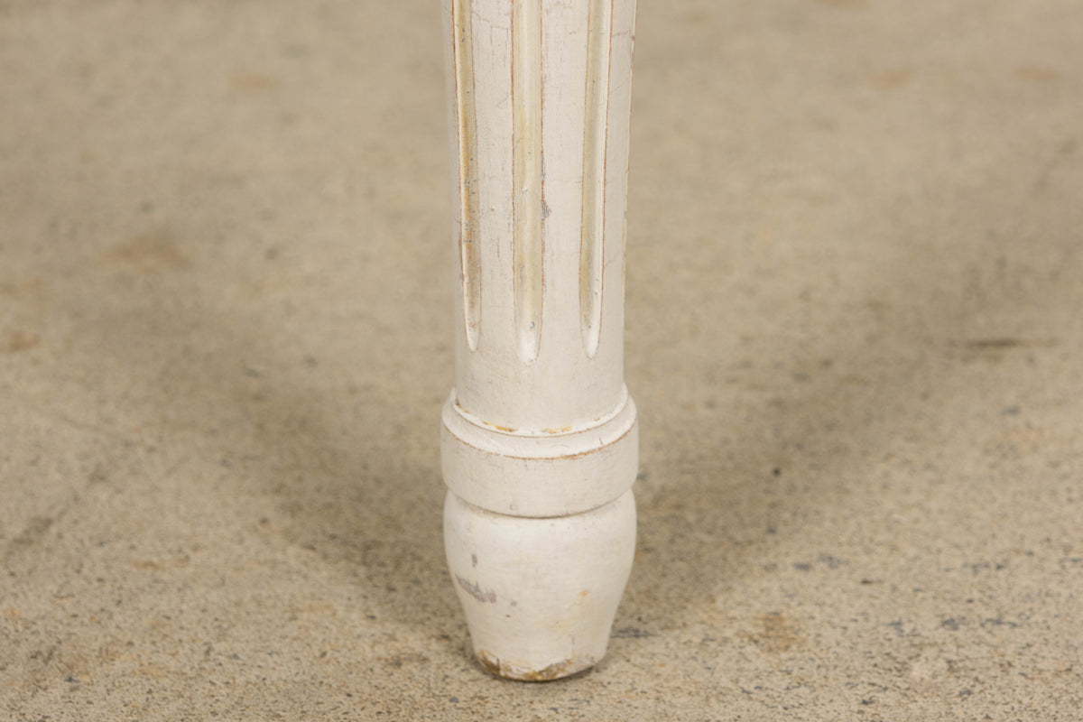 Antique French Louis XVI Style Painted Dining Chairs in Sky Blue Leather - Set of 6