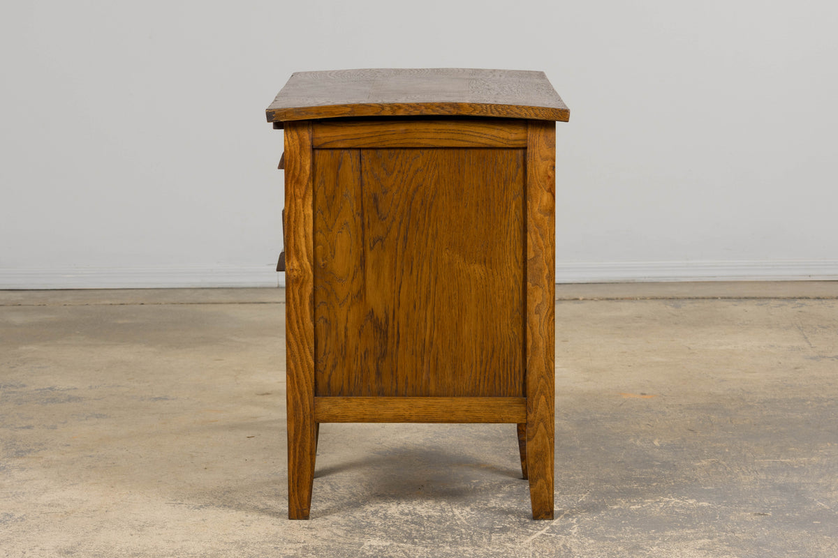1940s Petite French Art Deco Oak Office Desk