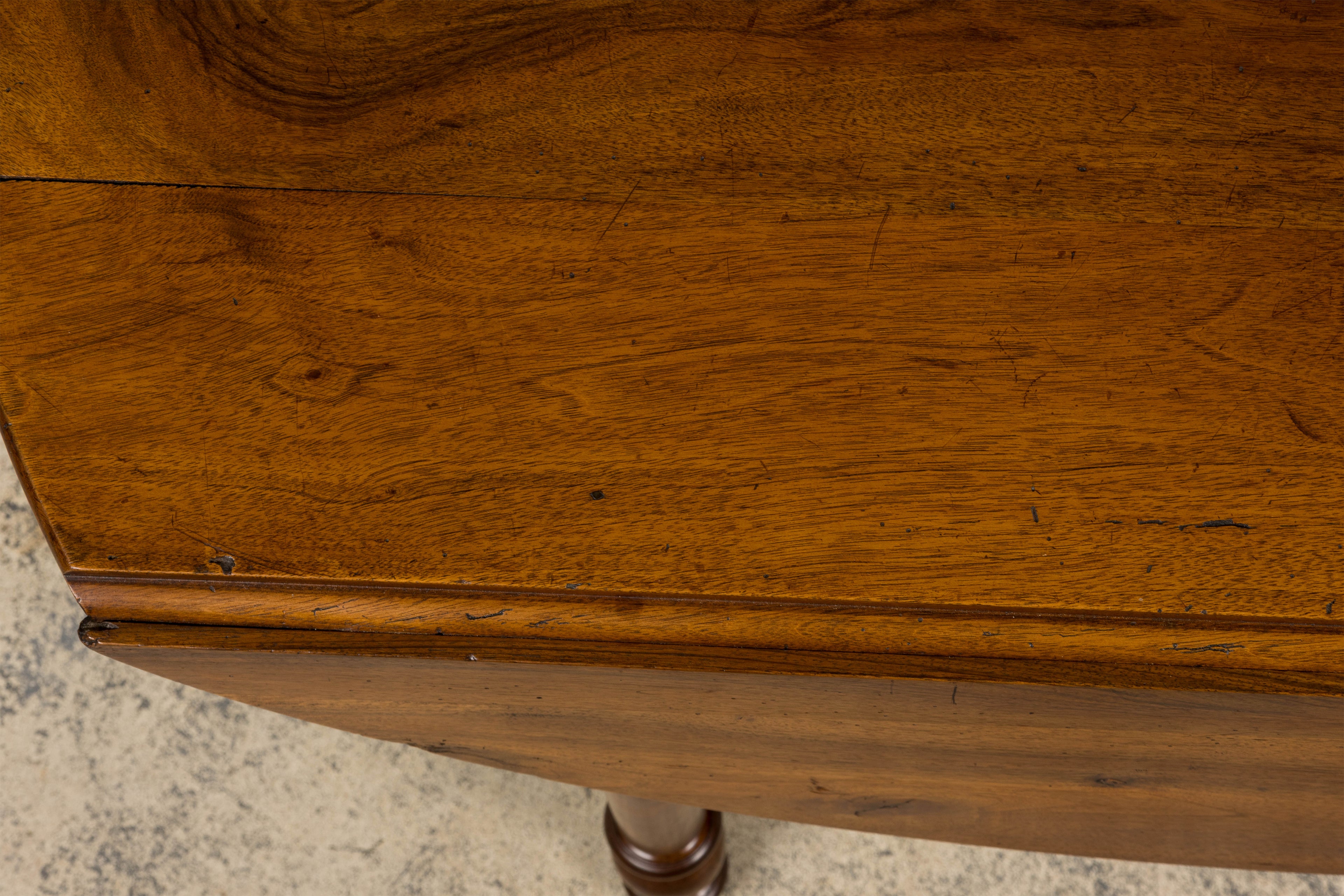19th Century Country French Provincial Walnut Drop Leaf Table