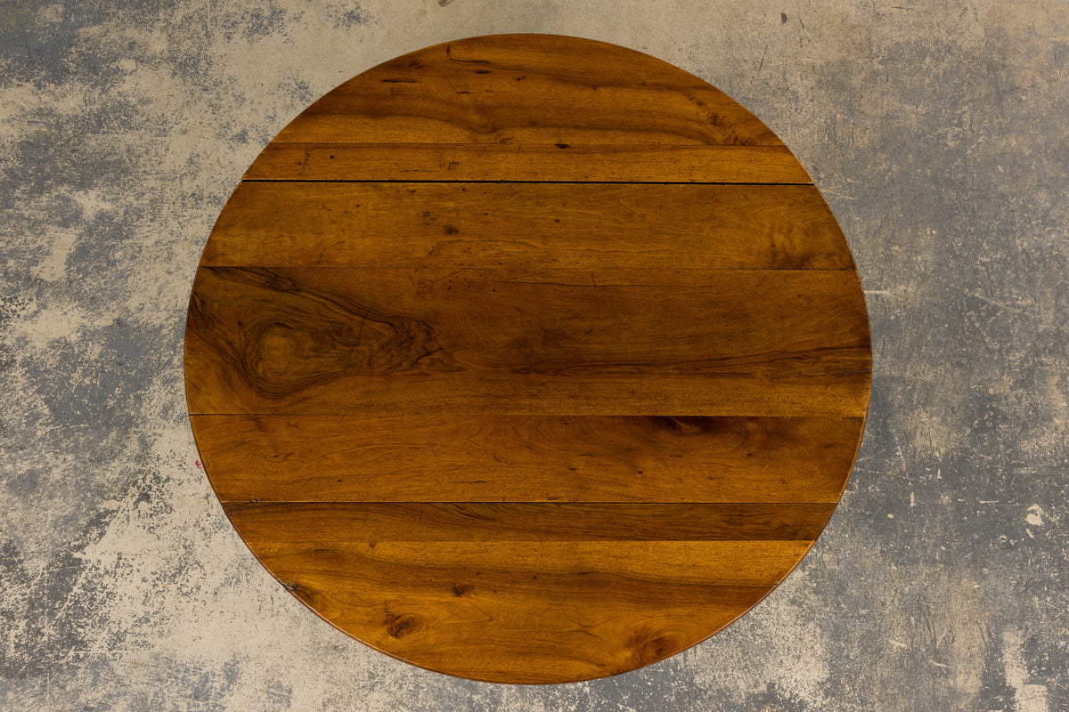 19th Century Country French Provincial Walnut Drop Leaf Table
