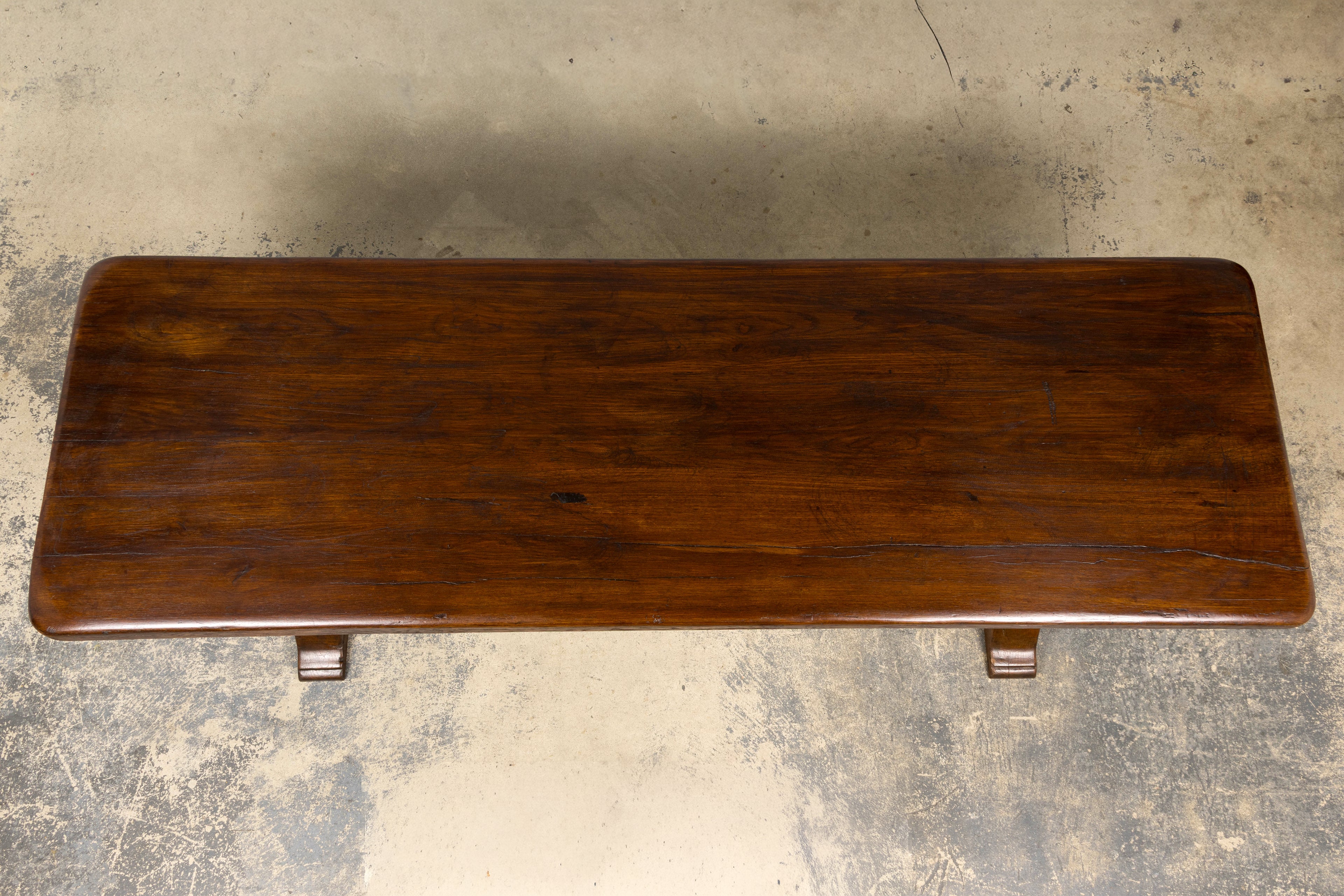 19th Century French Provincial Oak Farmhouse Trestle Dining Table