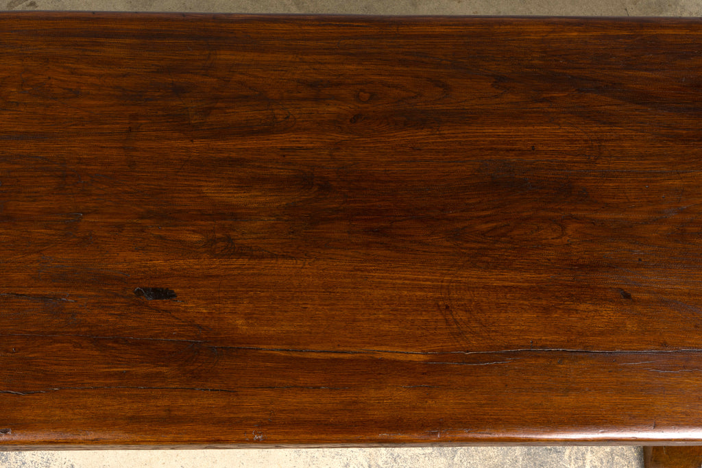 19th Century French Provincial Oak Farmhouse Trestle Dining Table