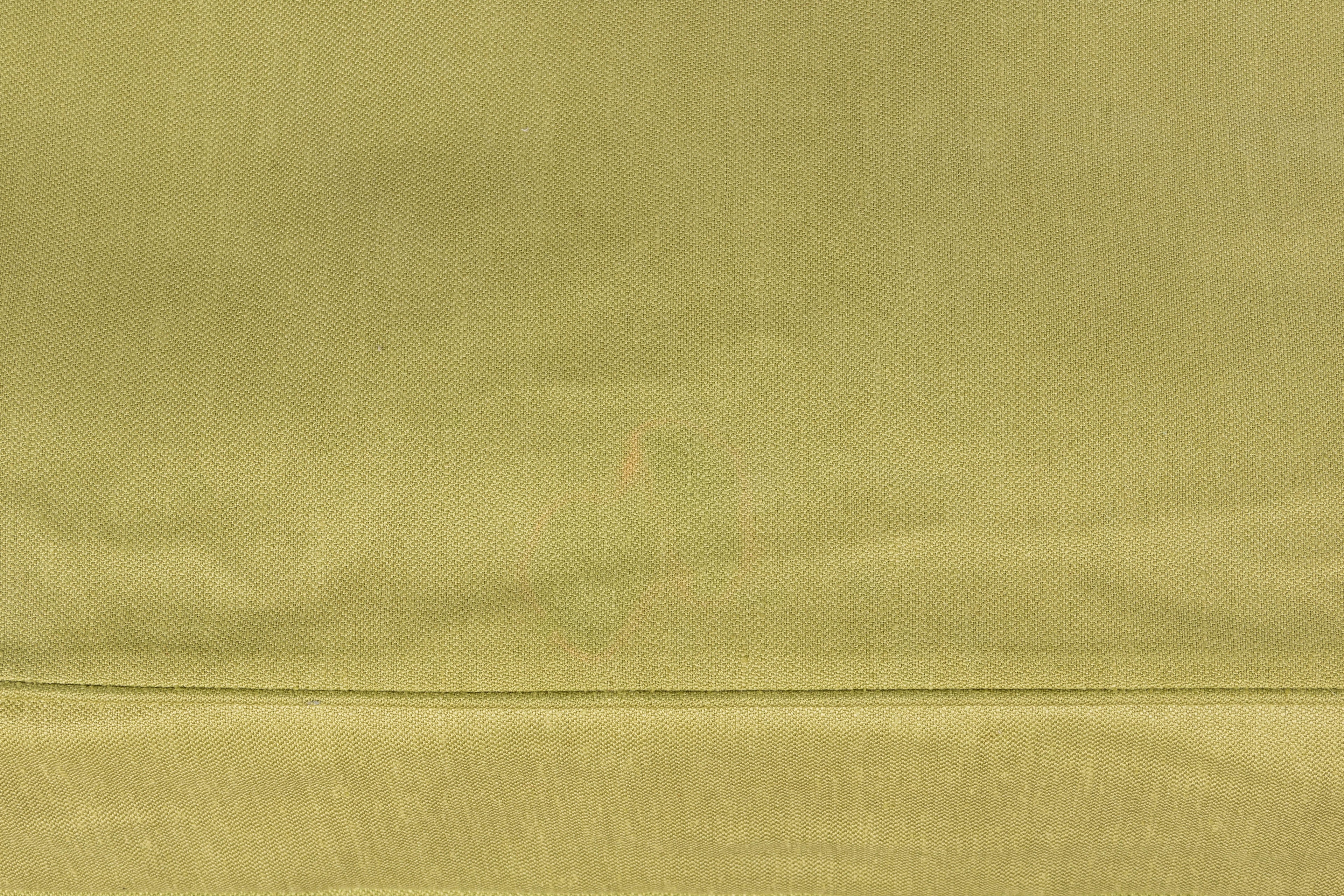 Antique French Louis XV Style Walnut Cane Daybed W/ Light Green Linen