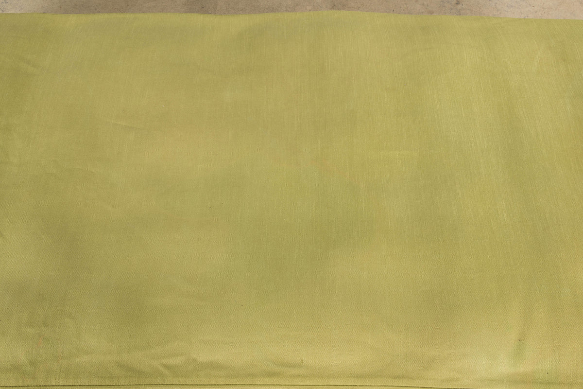 Antique French Louis XV Style Walnut Cane Daybed W/ Light Green Linen