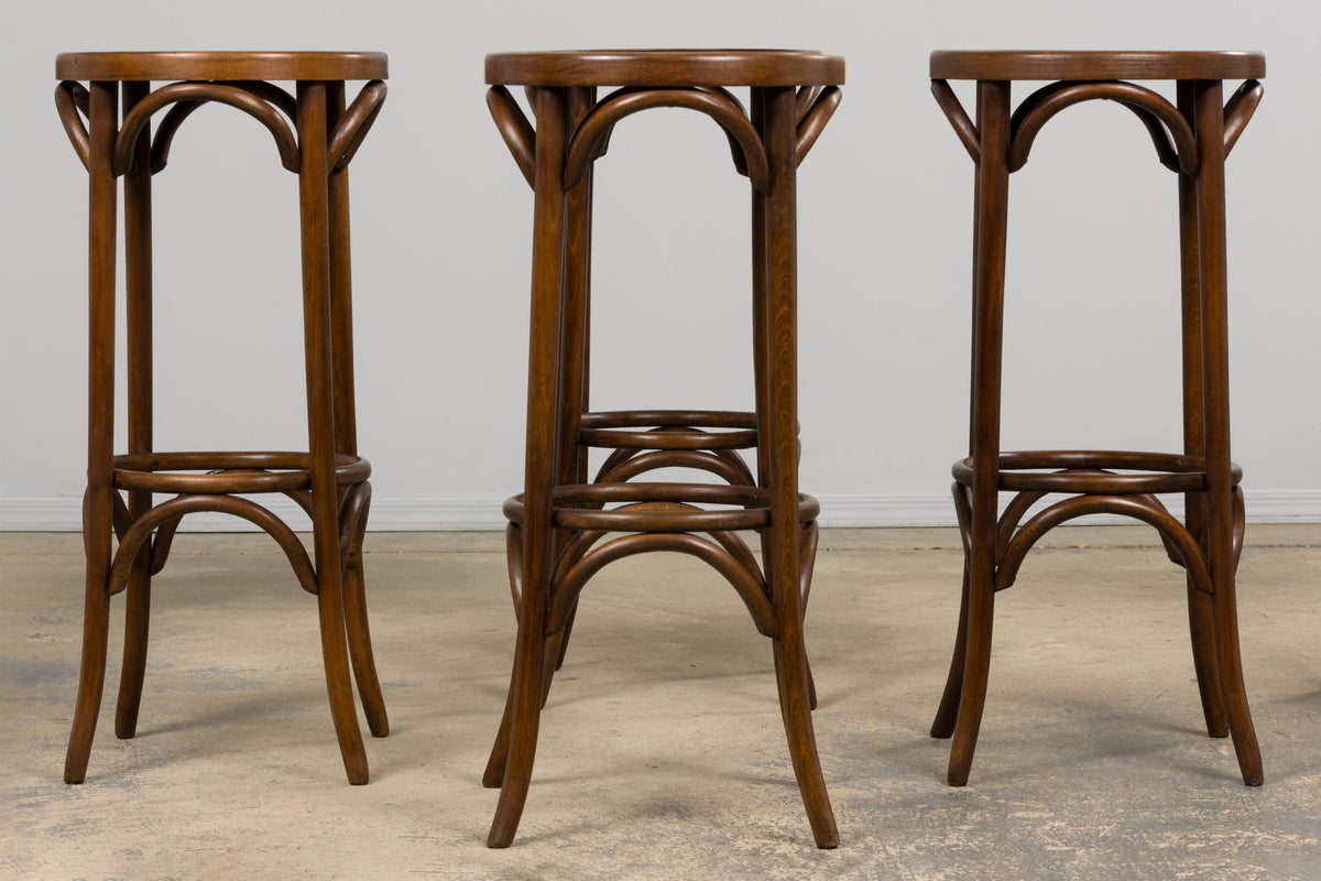 Vintage French Thonet Bentwood Barstools - Set of 6