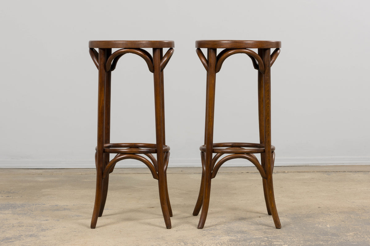 Vintage French Thonet Bentwood Barstools - Set of 6
