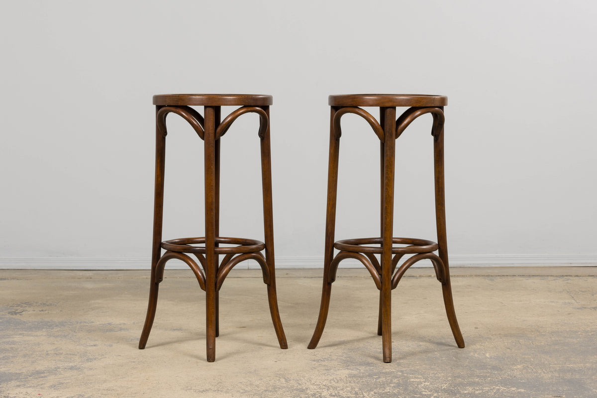 Vintage French Thonet Bentwood Barstools - Set of 6