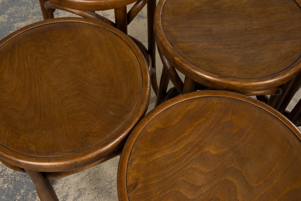 Vintage French Thonet Bentwood Barstools - Set of 6