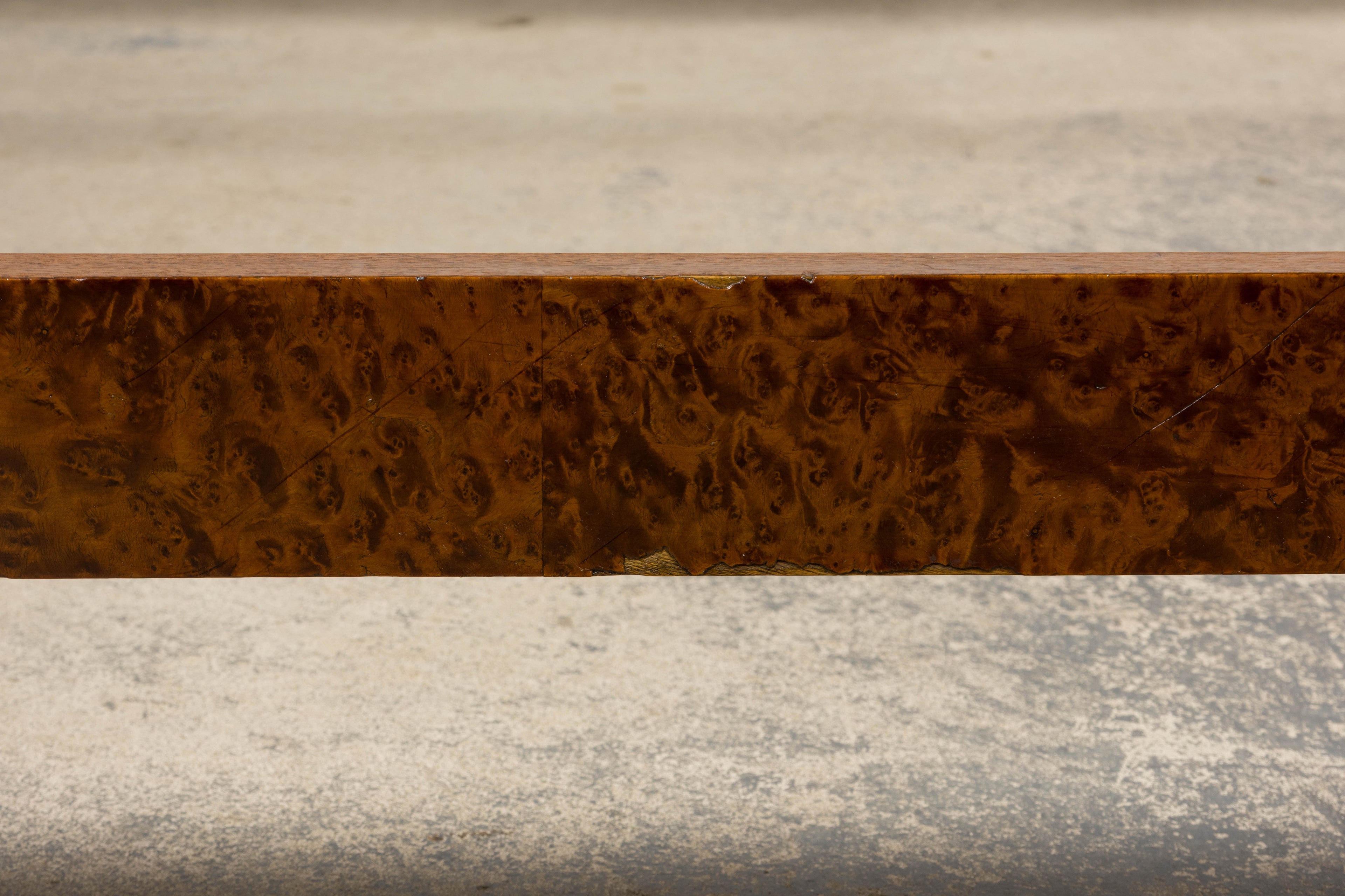 1920s French Art Deco Burl Walnut Full Size Bed Frame