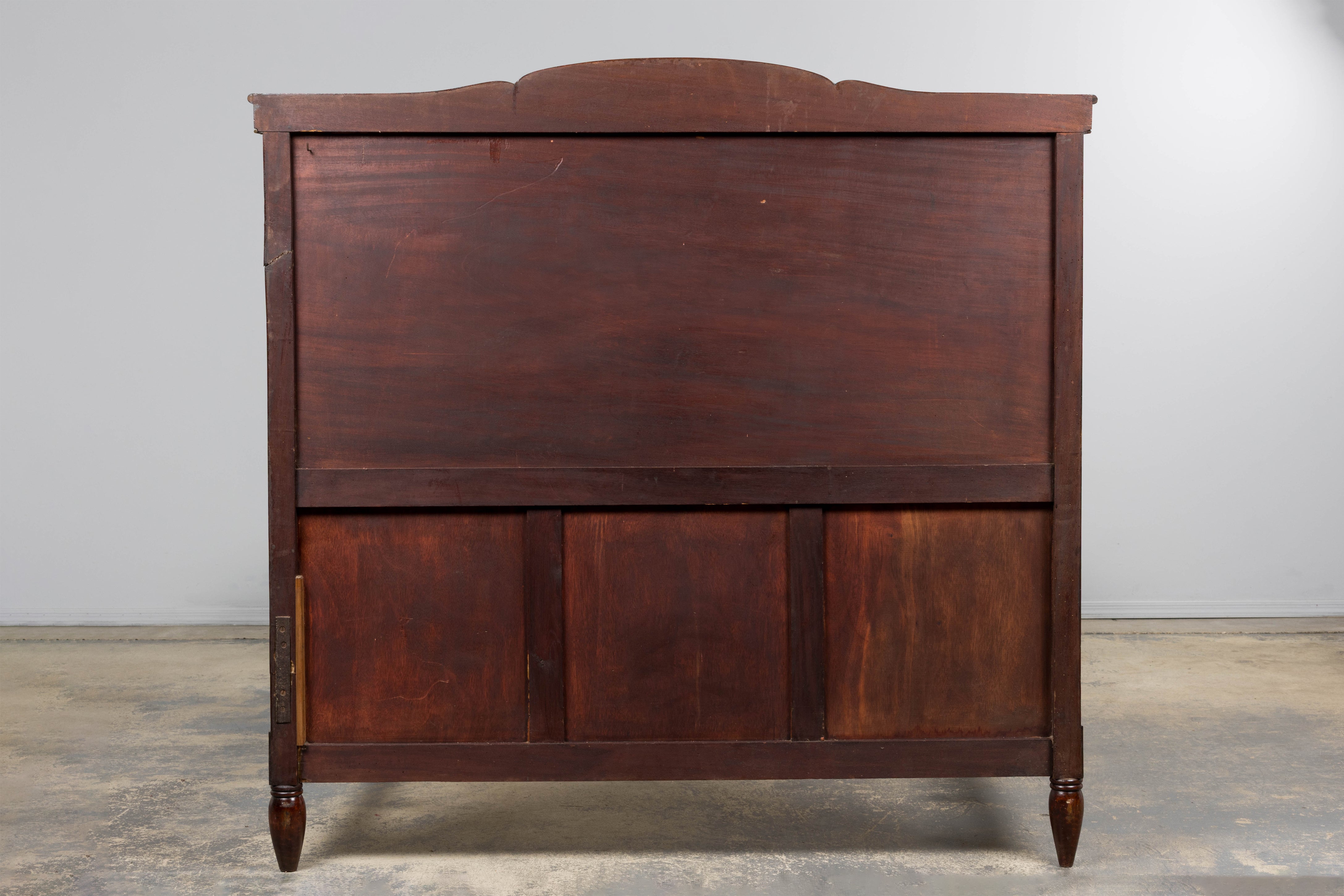 1920s French Art Deco Burl Walnut Full Size Bed Frame