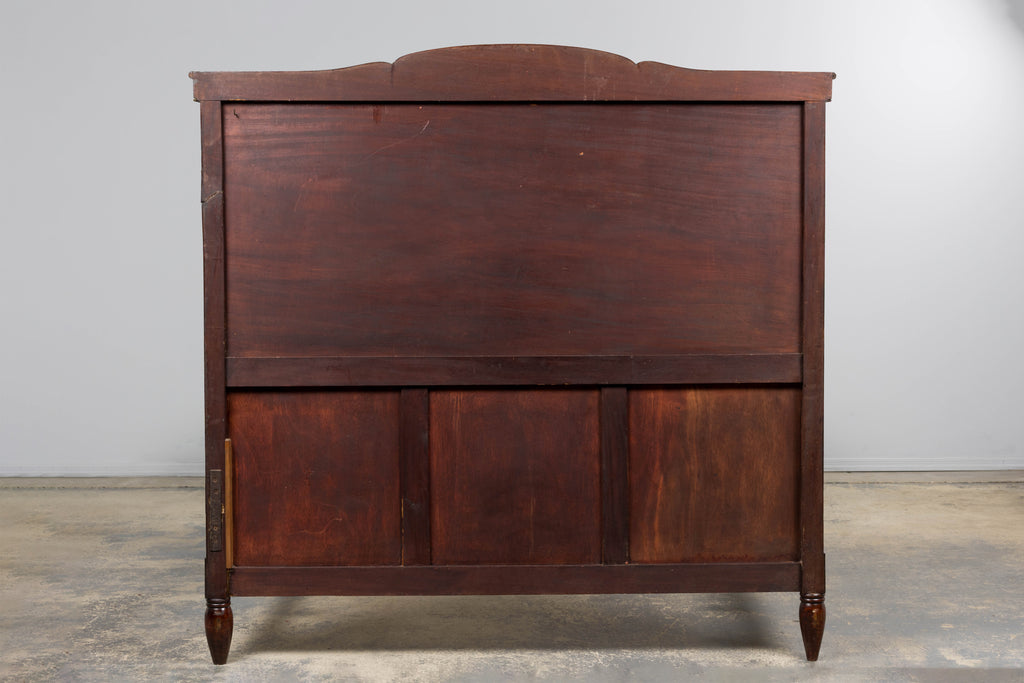 1920s French Art Deco Burl Walnut Full Size Bed Frame