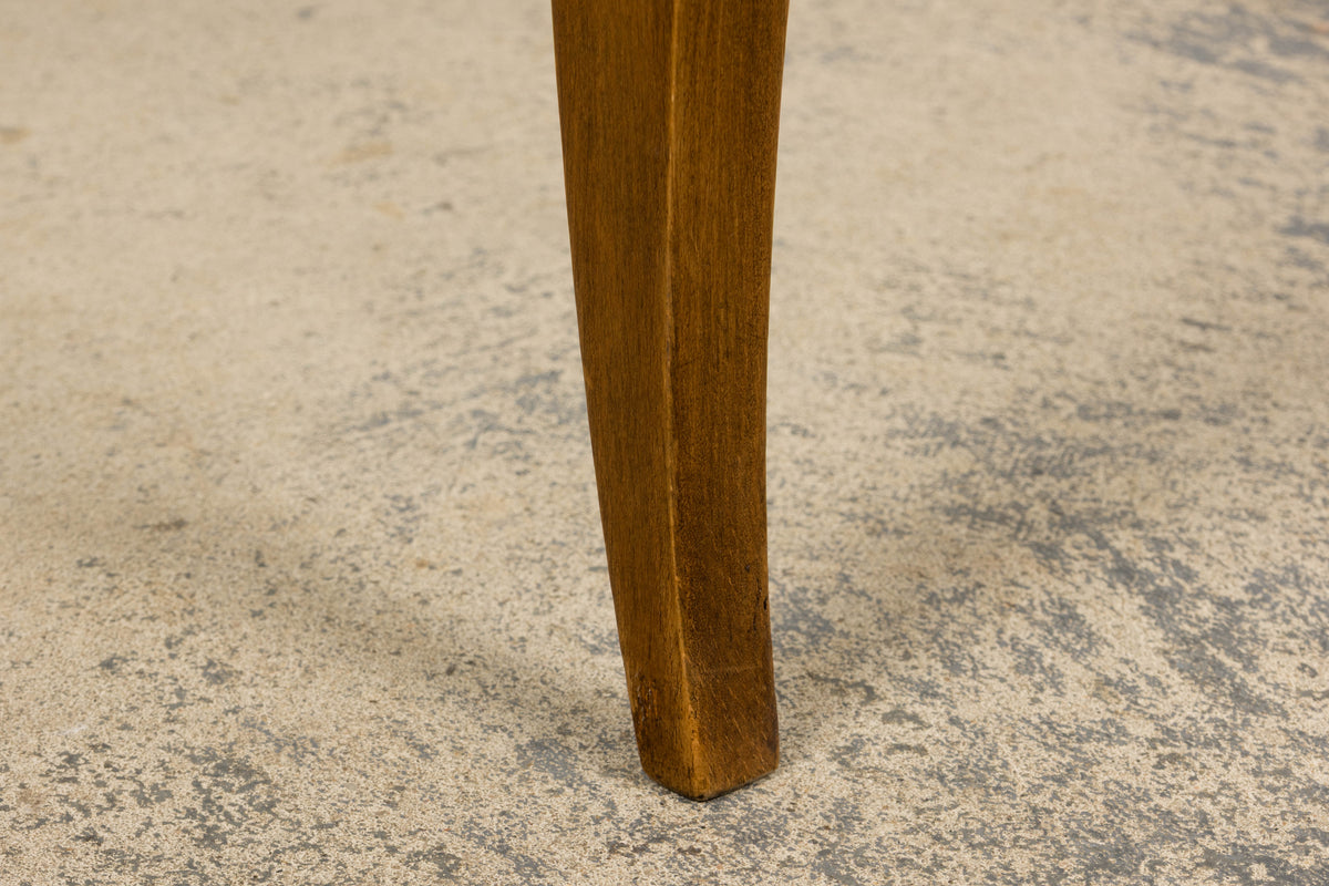 1930s French Art Deco Maple Dining Chairs in Sage Green Velvet - Set of 6