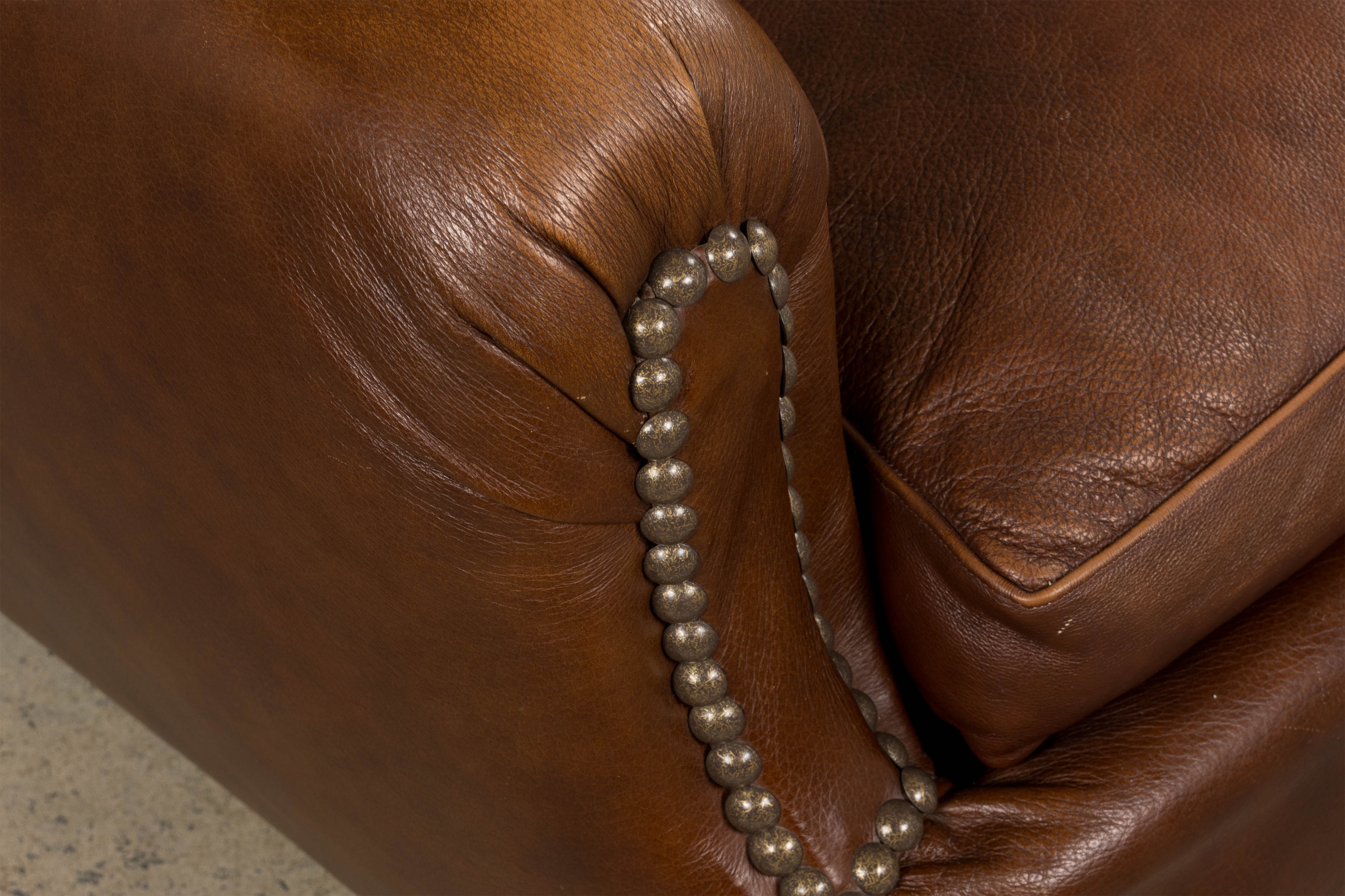 ON HOLD 1930s French Art Deco Scalloped Back Club Chairs in Cognac Leather - A Pair