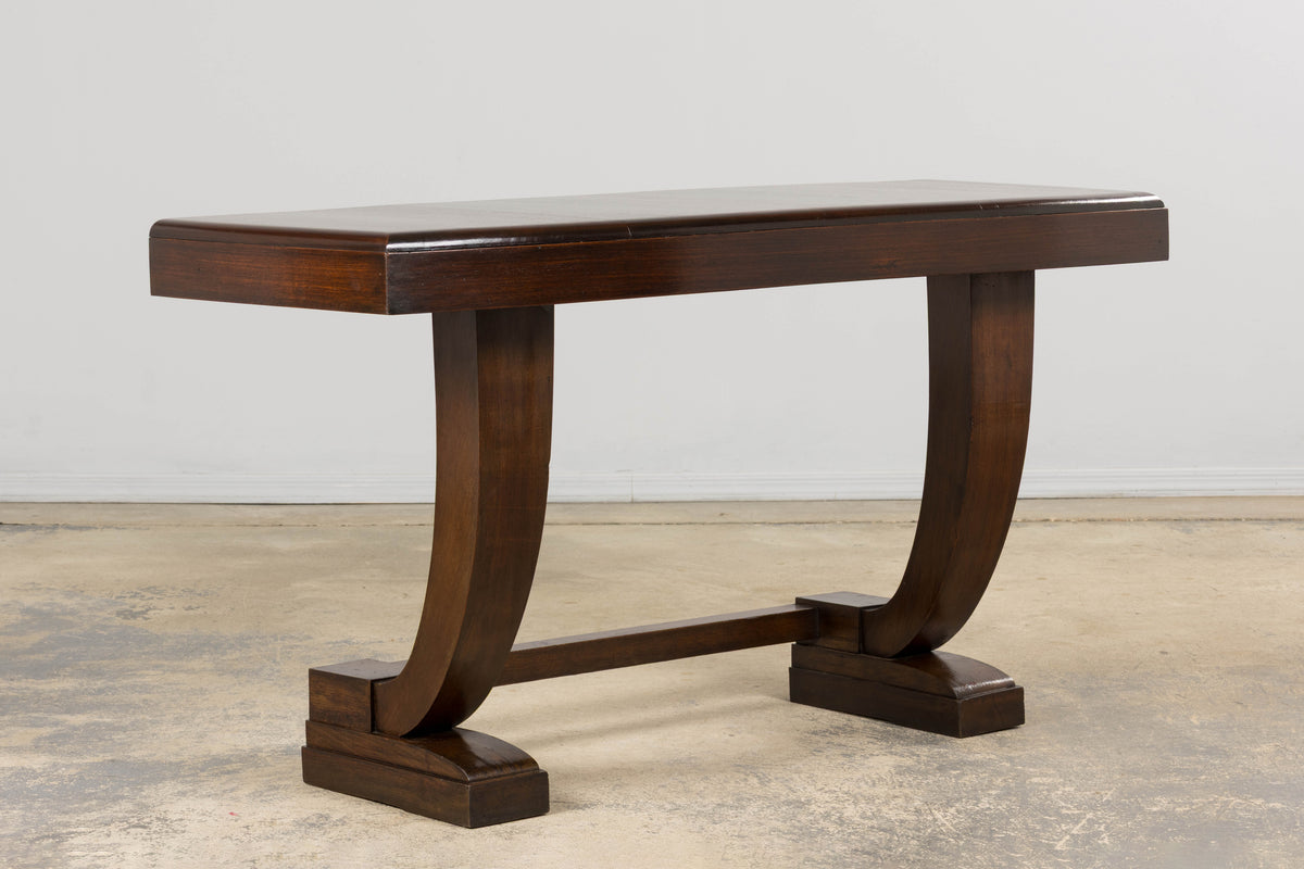 1930s French Art Deco Mahogany Console Table