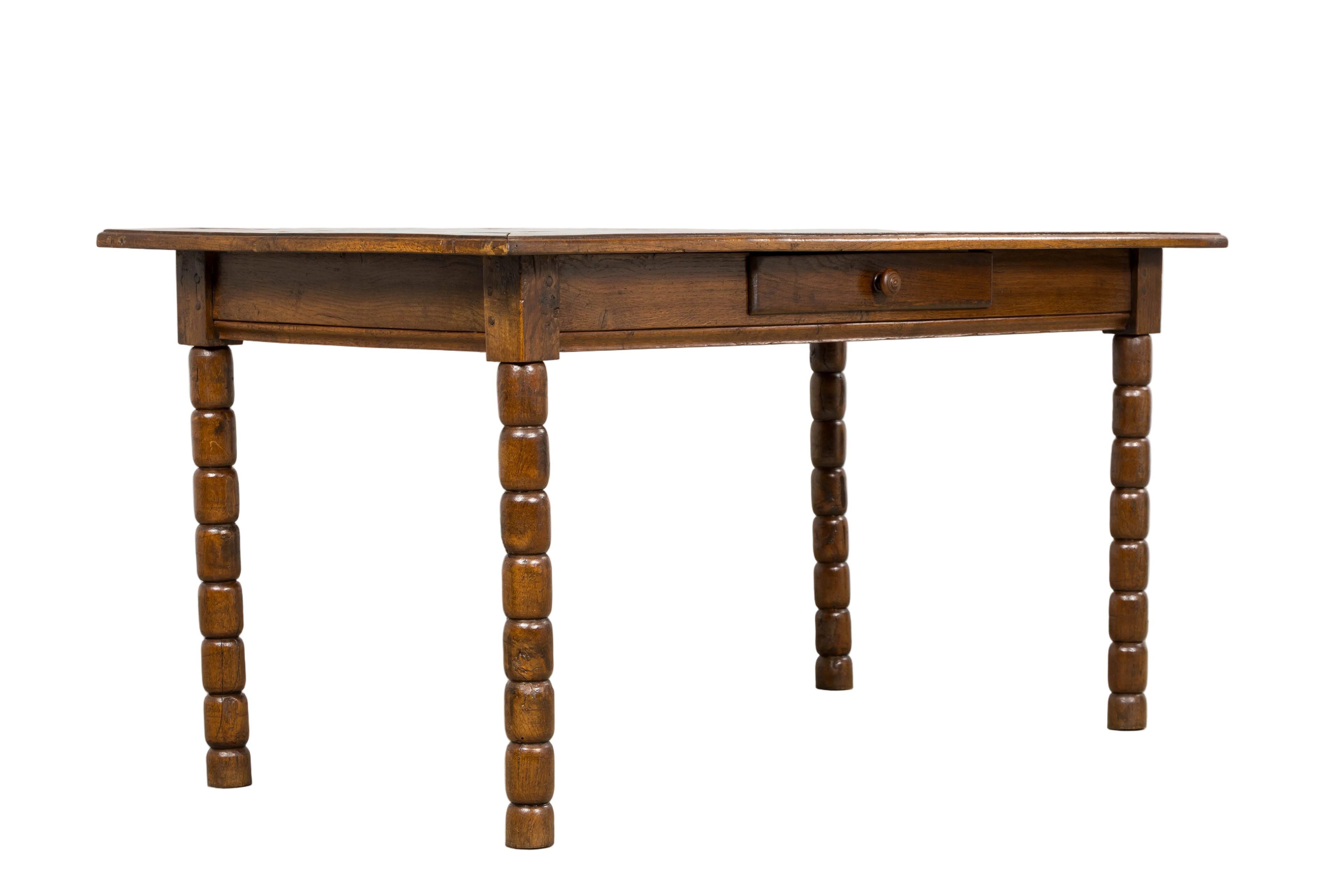 Late 19th Century French Provincial Oak Farm Table