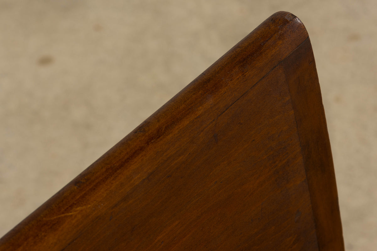 1930s French Art Deco Mahogany Side Chairs W/ Beige Velvet - A Pair