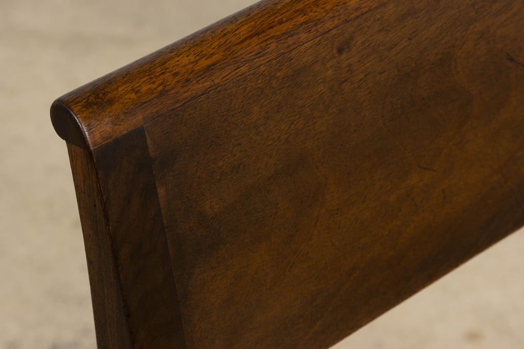 1930s French Art Deco Mahogany Side Chair W/ Cream Leather