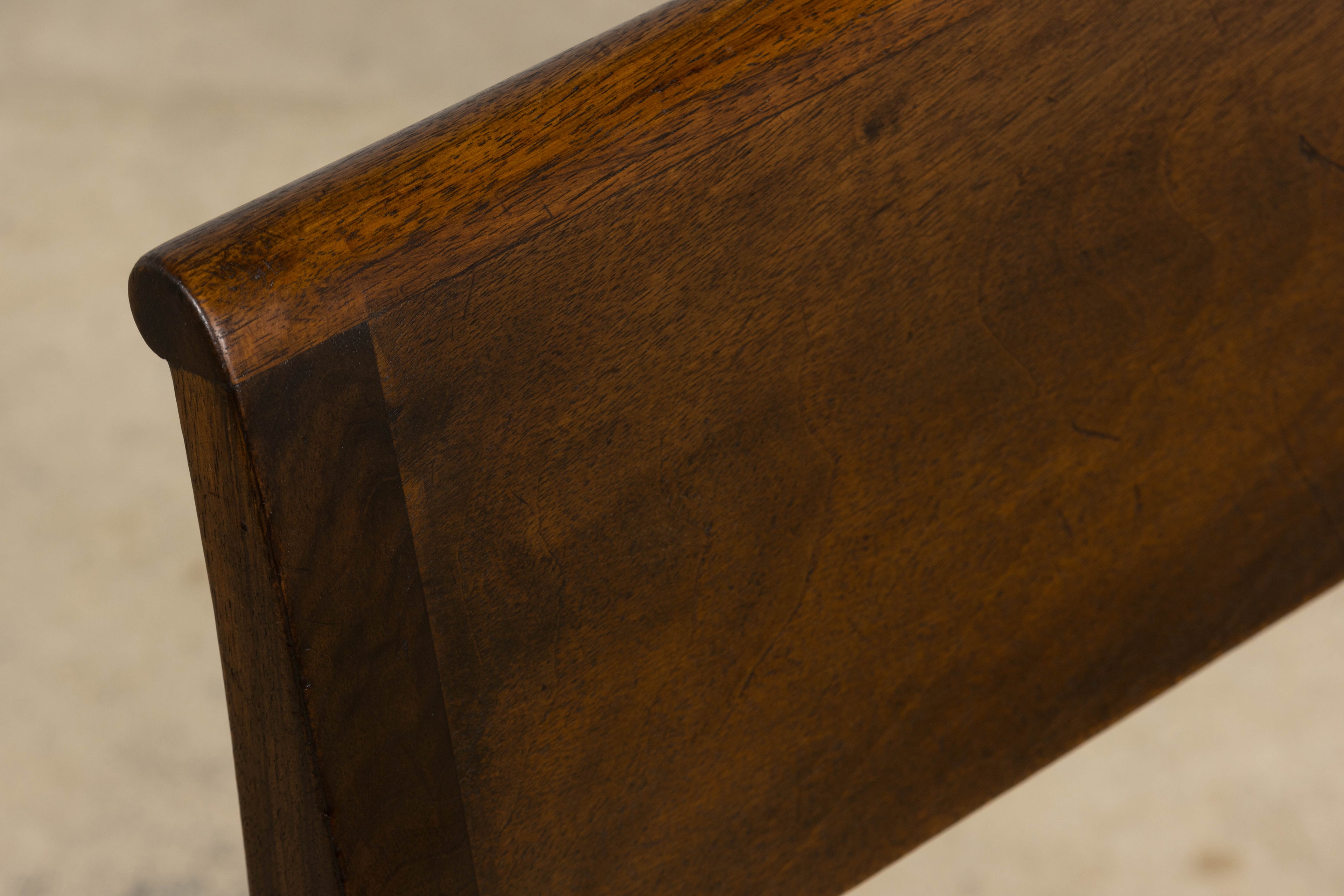1930s French Art Deco Mahogany Side Chair W/ Cream Leather