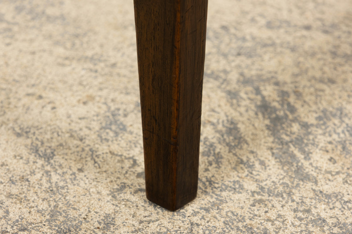 1930s French Art Deco Mahogany Side Chair W/ Cream Leather