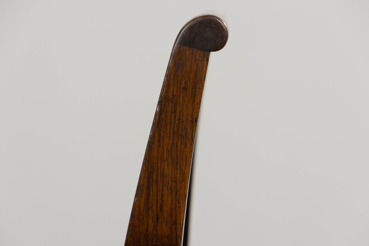 1930s French Art Deco Mahogany Side Chair W/ Cream Leather