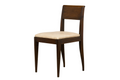1930s French Art Deco Mahogany Side Chair W/ Cream Leather